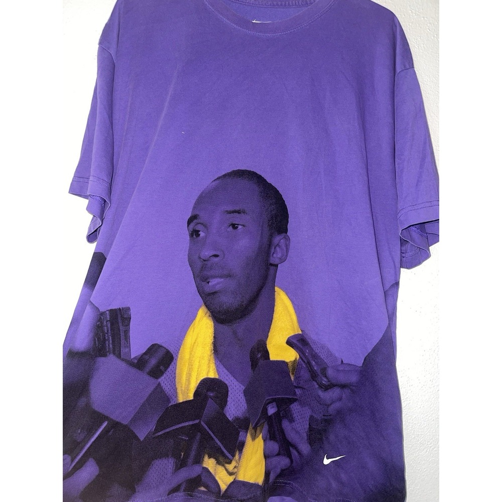 Nike Dri-fit Kobe Bryant Interview Microphone Purple T-Shirt Mens XL Nike